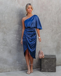 Rosana | One Shoulder Satin Bodycon Cocktail Dress for Women