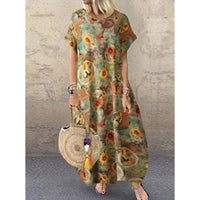 Joline | Round Neck Loose Fit Floral Dress for Women