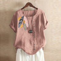 SpringBloom Loose Fit O Neck Top
