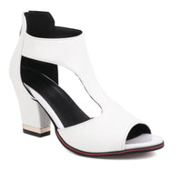 Women's Heel Peep Toe Sandals with Back Zip