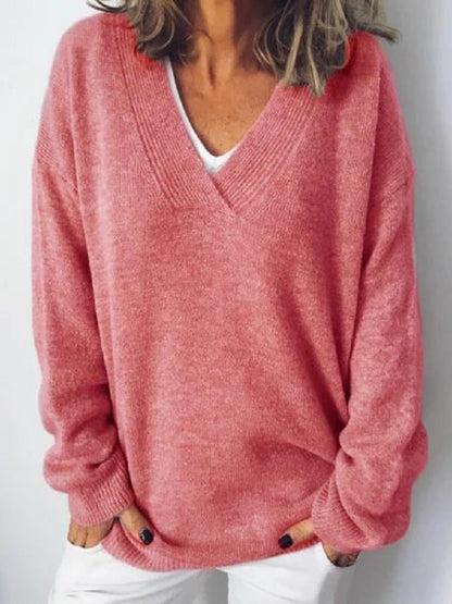 Xeniia | V-neck Loose Pullover Sweater