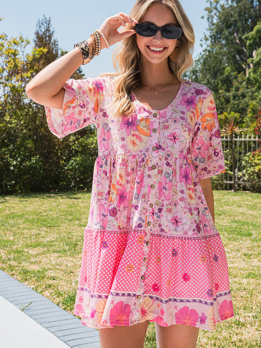 BlossomBurst Floral Mini Dress