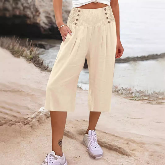 Hillevi™ Kurze Sommerhose aus Baumwolle und Leinen