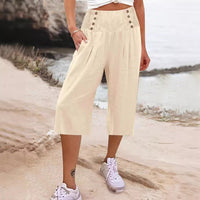 Hillevi Cotton & Linen Cropped Summer Pants
