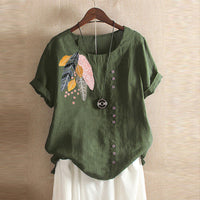 SpringBloom Loose Fit O Neck Top