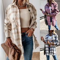 Xeniea | Retro Plaid Long-Sleeved Shirt Jacket