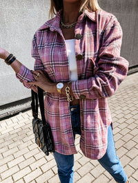Xeniea | Retro Plaid Long-Sleeved Shirt Jacket