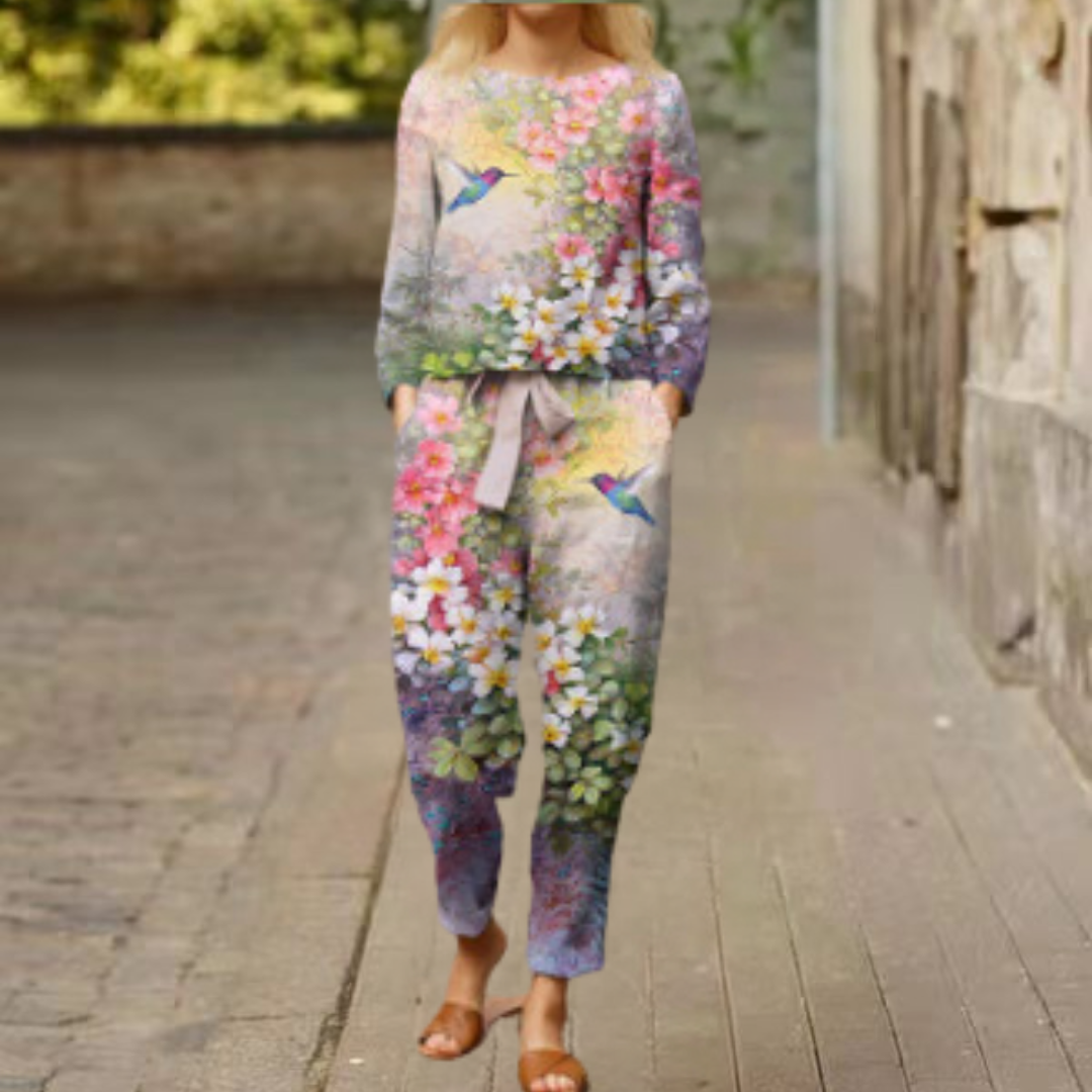 Willow™ | Lässiges Oberteil- und Hosen-Set in Unifarbe