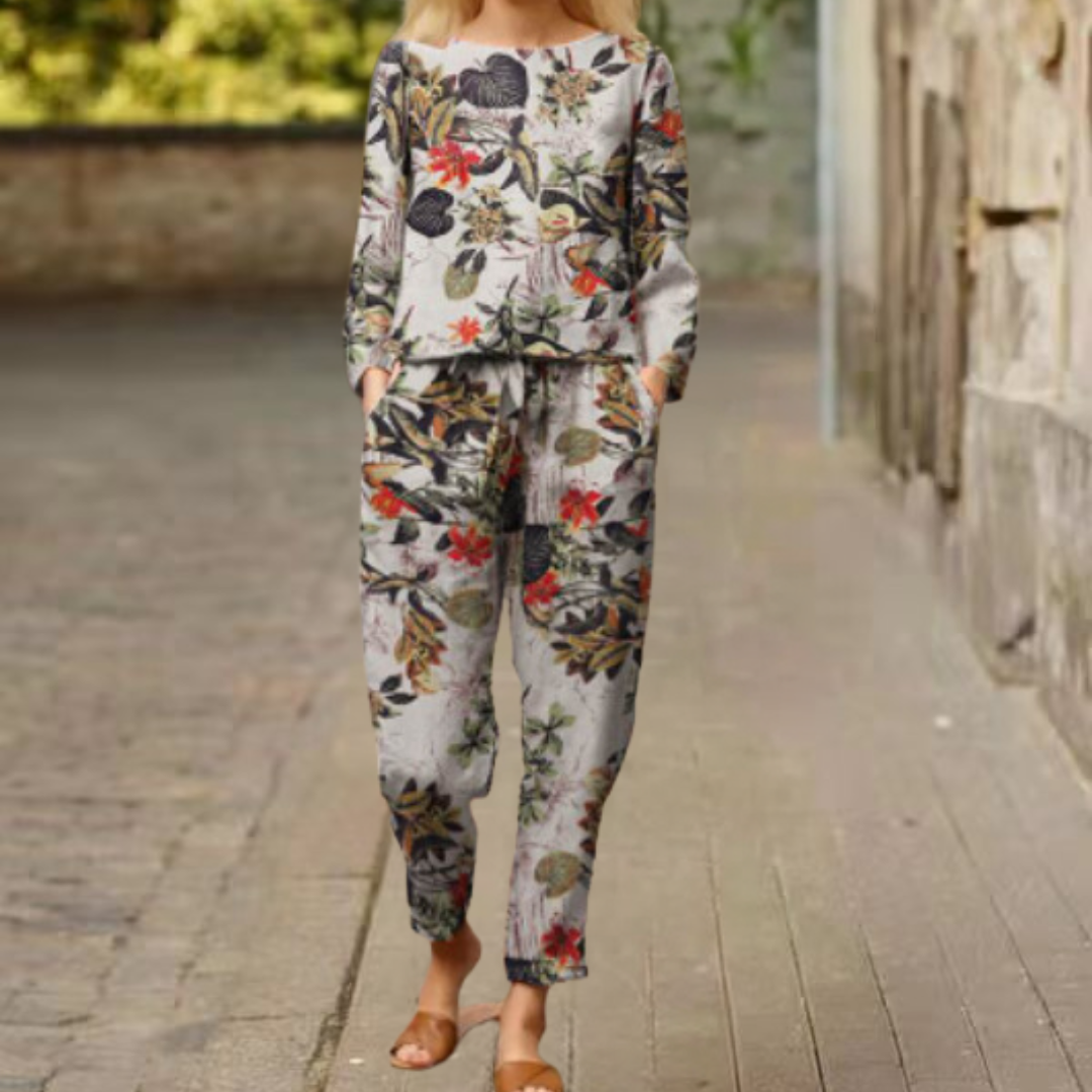 Willow™ | Lässiges Oberteil- und Hosen-Set in Unifarbe