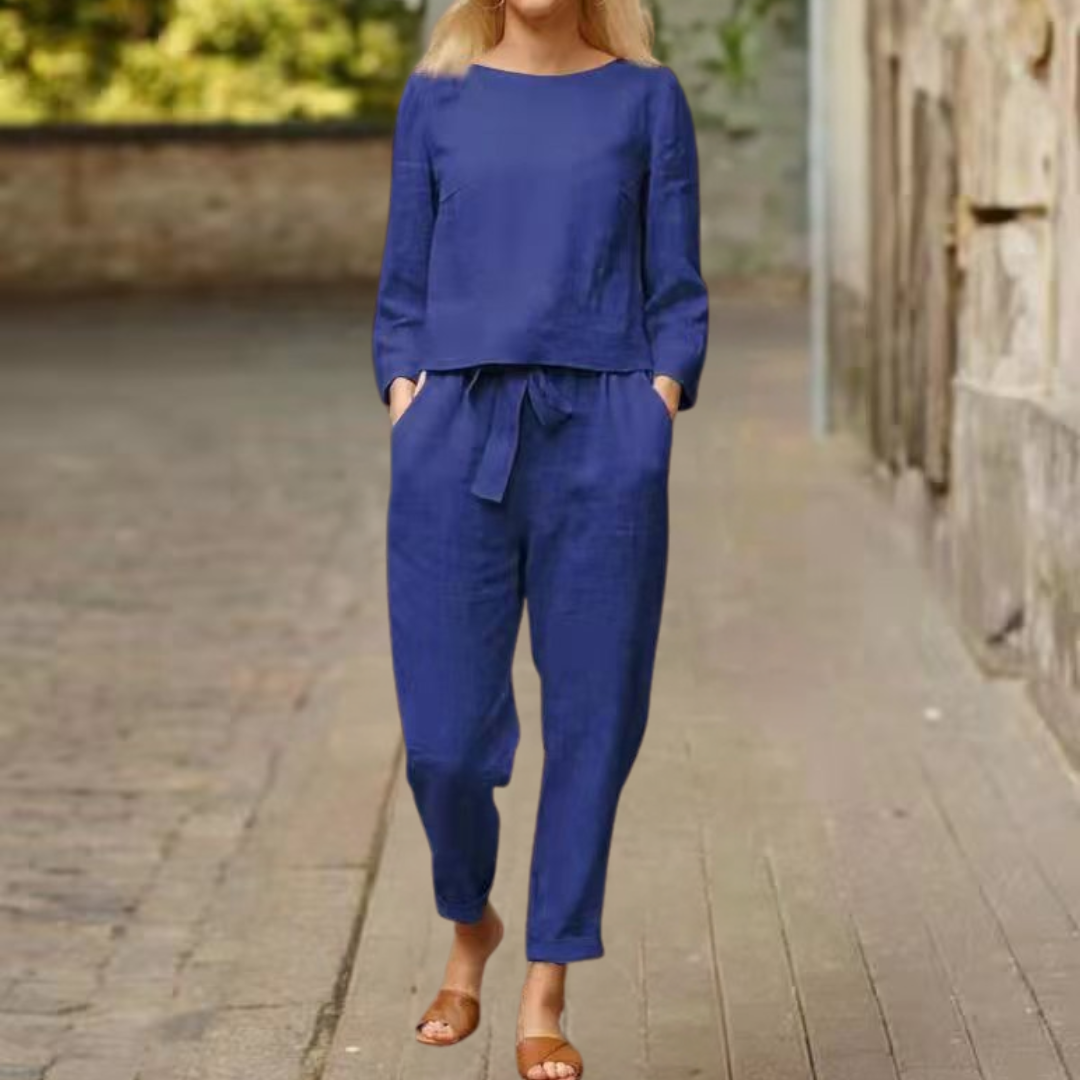 Willow™ | Lässiges Oberteil- und Hosen-Set in Unifarbe