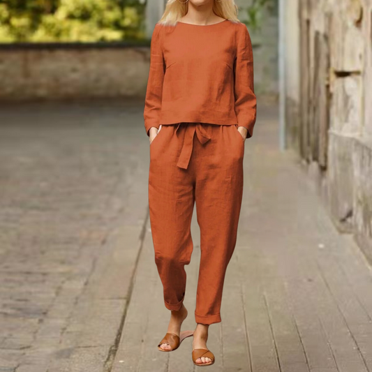 Willow™ | Lässiges Oberteil- und Hosen-Set in Unifarbe