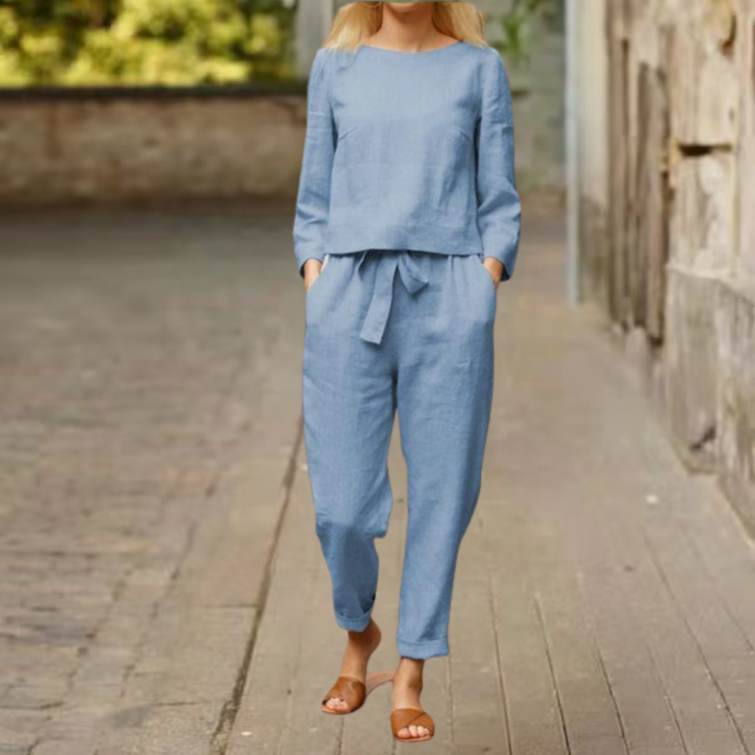 Willow™ | Lässiges Oberteil- und Hosen-Set in Unifarbe