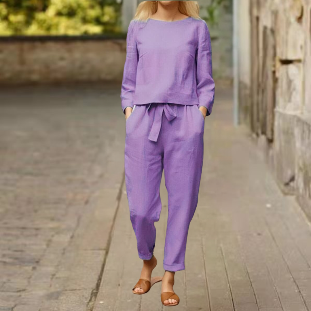 Willow™ | Lässiges Oberteil- und Hosen-Set in Unifarbe