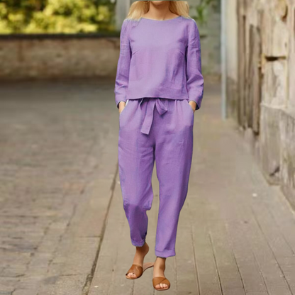 Willow™ | Lässiges Oberteil- und Hosen-Set in Unifarbe