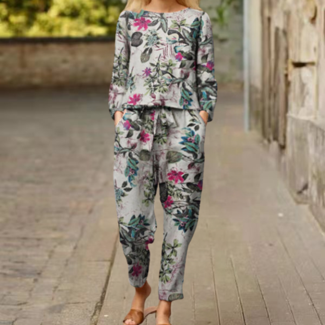 Willow™ | Lässiges Oberteil- und Hosen-Set in Unifarbe