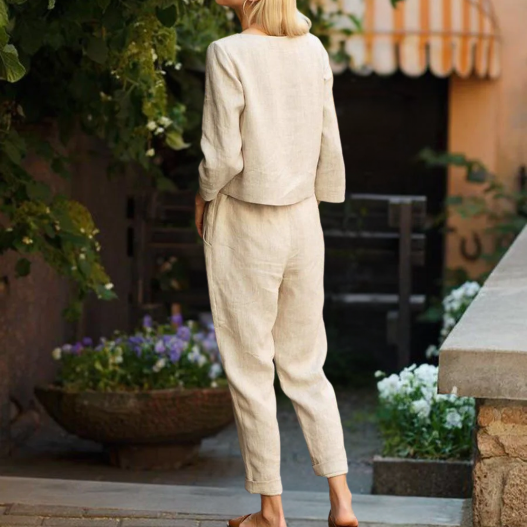 Willow™ | Lässiges Oberteil- und Hosen-Set in Unifarbe