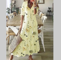 Azure | V-Neck Printed Summer Dress for Women