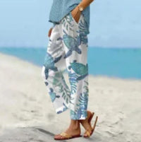 Aussie Floral Summer Pants – Printed Drawstring Casual Trousers for Women