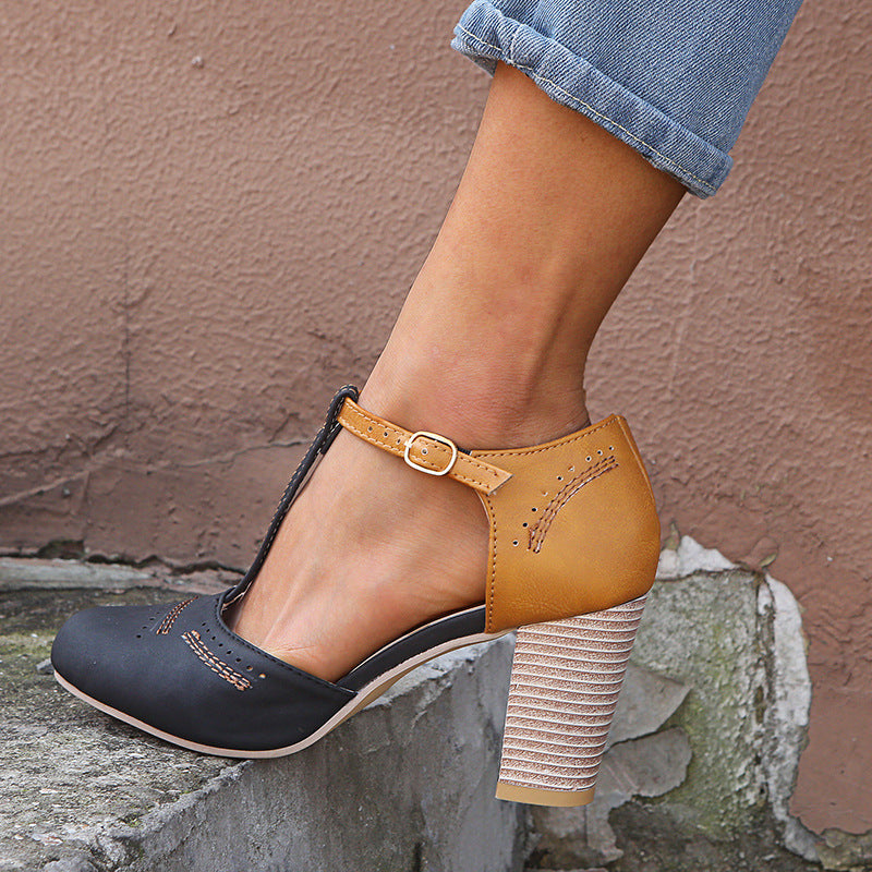Belle | Vintage T-Strap Sandals