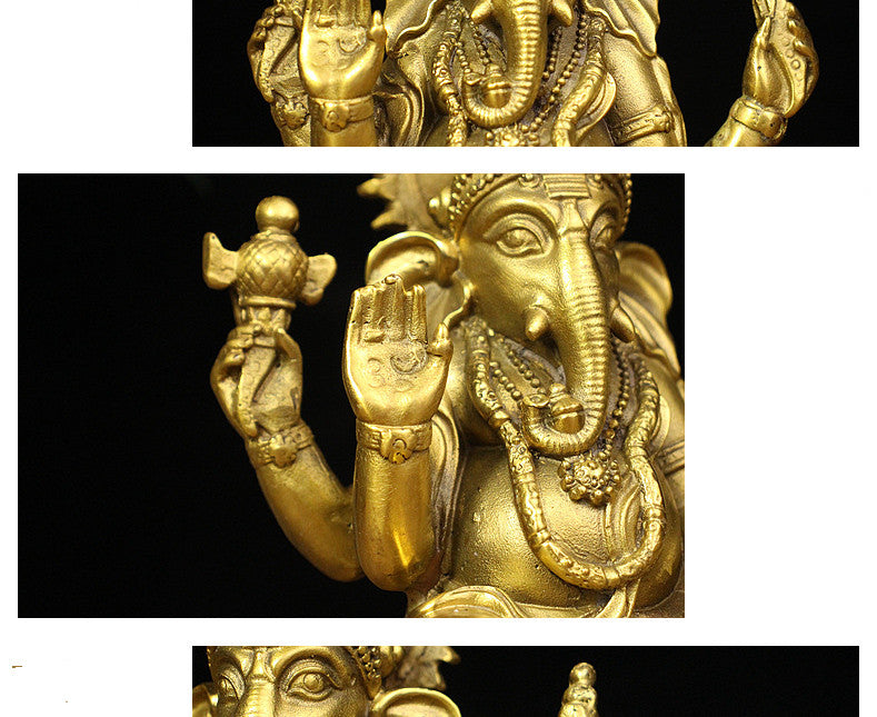 Divine Protector Bronze Ganesha Idol