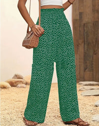 Polka Dot High Waist Straight-Leg Women's Trousers – Comfy Fit