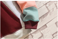 Casual Loose Color-blocking Pullover Hoodie