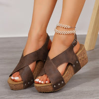 Women's Wedge Sandals with Rivets – Summer Platform Shoes