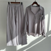 Liva Cotton‑Linen Matching Set – Relaxed Shirt & High‑Waist Trousers