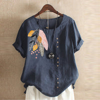 SpringBloom Loose Fit O Neck Top