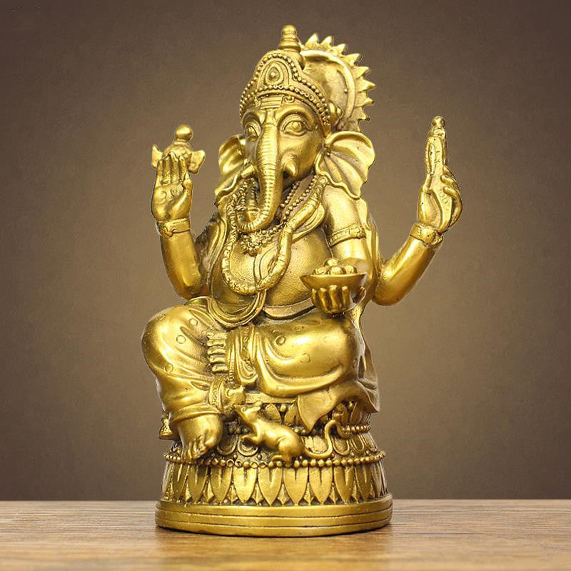 Divine Protector Bronze Ganesha Idol