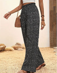 Polka Dot High Waist Straight-Leg Women's Trousers – Comfy Fit
