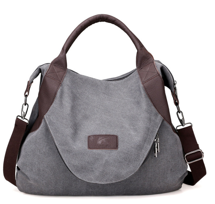 UrbanChic Vintage Canvas Crossbody Bag – Minimalist Retro Shoulder Tote