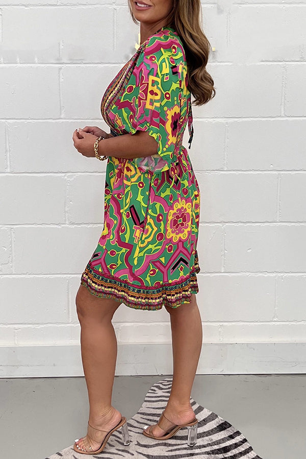 Sierra | Printed V-Neck Wide-Leg Jumpsuit