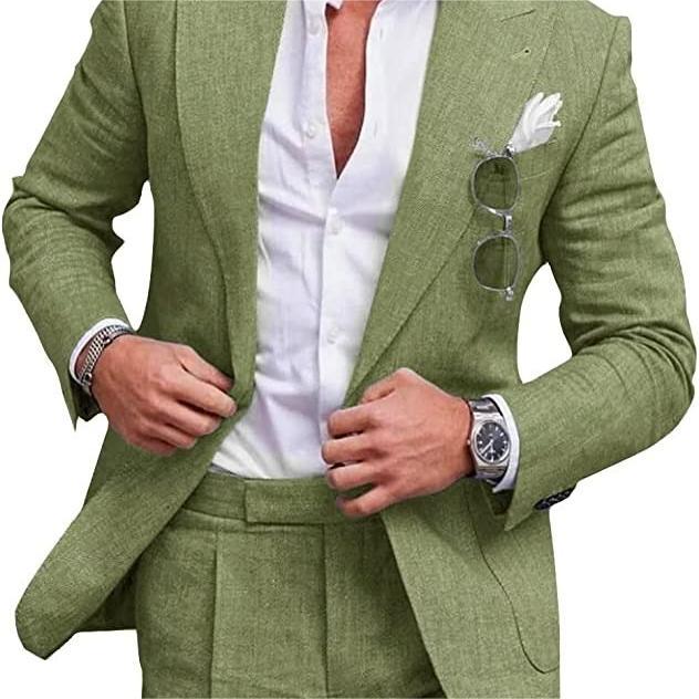 Damian | Men's Slim Fit Linen Two-Piece Suit Set