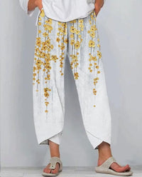 Aussie Floral Summer Pants – Printed Drawstring Casual Trousers for Women