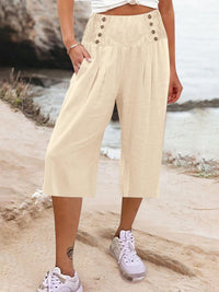 Hillevi Cotton & Linen Cropped Summer Pants
