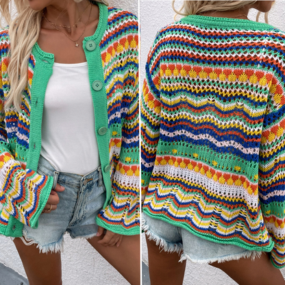 Isabella™ | Gestreifter Cardigan-Pullover