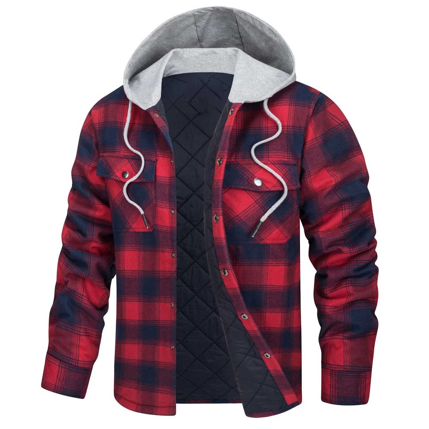 Verdickte, warme und lockere Herrenjacke mit Kapuze