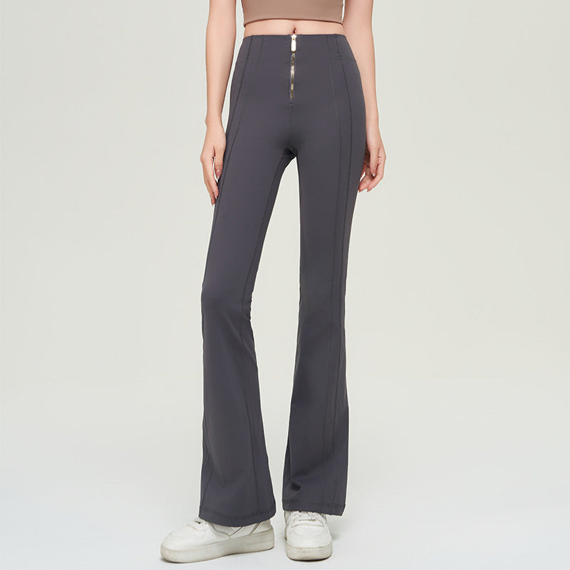 Ava | High Waist Zipper Flared Yoga Pants
