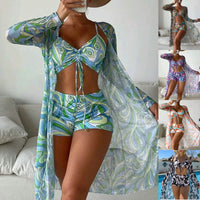 SunSplash High-Waist Three-Piece Swimsuit Set