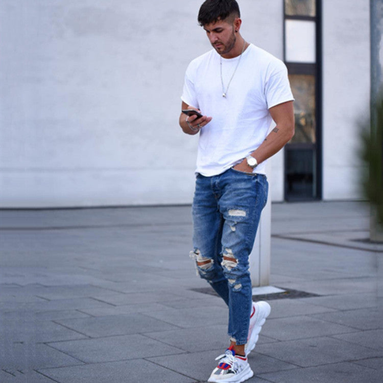 Ben™ DeepBlue Lässige zerrissene Hose