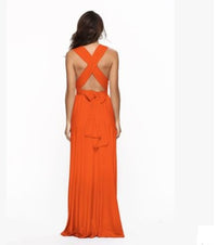 Amelia | Halter Crossover Backless Flow Dress | Milk Silk Bandage Gown