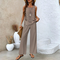 FloralEase | Sleeveless Vest and Loose Pants Set