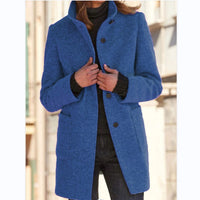 Carmen | Stand Collar Slim Wool-Look Winter Coat
