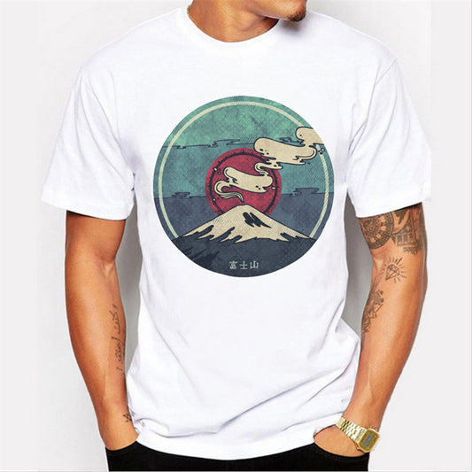 Men’s Graphic T-Shirt – Japanese Art Print Cotton Tee