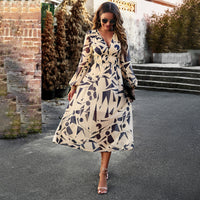 Aruna | Boho Floral Print Chiffon Midi Dress – Holiday A-Line Style