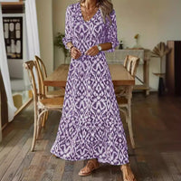 Averie | Bohemian Long Sleeve V-Neck Casual Dress