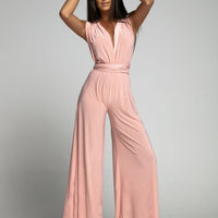 Harper | Elegant Sleeveless Wide-Leg V-Neck Jumpsuit – Backless Style