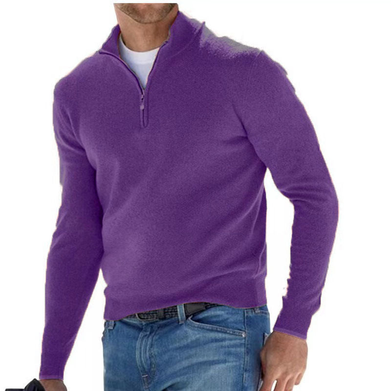 Liam | Men’s Zip Neck Wool Blend Sweater