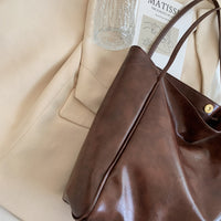 Large Capacity Soft Leather Shoulder Bag Retro Casual Handbag